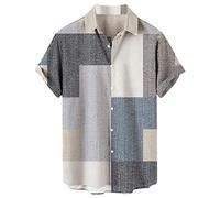 Regular Fit Hawaiian Shirts Men's Striped Short Sleeve Regular Fit Poplin Button Down Shirts Men Hawaiian Tropical Shirt Button Down Short Sleeve Vintage Floral Shirt Men's JANUK40430HOT1271
