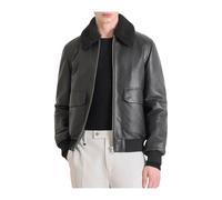 Regular Fit Leather Jacket with Teddy Collar - male - Antony Morato - Leather Jackets - Black - M - Jackets M
