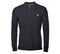 Regular Fit Long Sleeve Zebra Polo Shirt Black, XXL