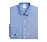 Regular Fit Non-Iron Stretch Supima Cotton Pinpoint Oxford Cloth Dress Shirt with Ainsley Collar - male - Brooks Brothers - Formal Shirts - Blue - L - Shirts L
