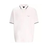 Armani Exchange Men's Small Text Logo Pique Polo Shirt, Off White, L