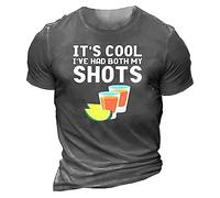 Regular Fit Short Sleeve Gym Tee Shirt for Men It's Cool Ive Had Both My Letter Printed Men's Short Sleeve T Shirt Fashion Trend for Indoor Outdoor Walking Sports Daily Life (Grey, XXXL)