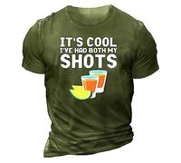 Regular Fit Short Sleeve Gym Tee Shirt for Men It's Cool Ive Had Both My Letter Printed Men's Short Sleeve T Shirt Fashion Trend for Indoor Outdoor Walking Sports Daily Life (Green, XL)
