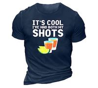 Regular Fit Short Sleeve Gym Tee Shirt for Men It's Cool Ive Had Both My Letter Printed Men's Short Sleeve T Shirt Fashion Trend for Indoor Outdoor Walking Sports Daily Life (Blue, XXL)