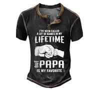 Regular Fit Tee Basic Slim Fit T Shirt for Men I ' Been Called Lot Of Names In My But Papa Is Favorite Mens 3D Shirt For Father 'S Day | Brown Summer for Indoor Outdoor Walking Sports Daily (Black, M)