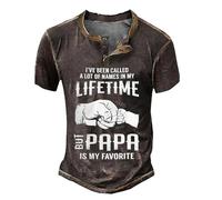 Regular Fit Tee Basic Slim Fit T Shirt for Men I ' Been Called Lot Of Names In My But Papa Is Favorite Mens 3D Shirt For Father 'S Day | Brown Summer for Indoor Outdoor Walking Sports Daily (Brown, L)