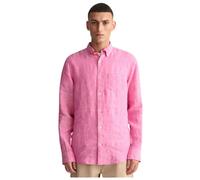 Regular Linen Shirt with Embroidered Logo - male - Gant - Casual Shirts - Pink - S - Shirts S