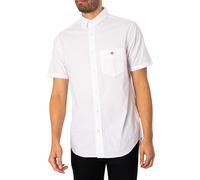 GANT Mens Fit Classic Poplin Short Sleeve Shirt White M