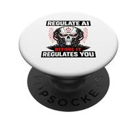 Regulate AI Before It Regulates You Robot Skull PopSockets Adhesive PopGrip