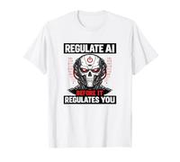 Regulate AI Before It Regulates You Robot Skull T-Shirt