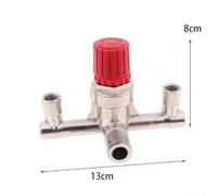 Regulator Valve with Double Outlet Tube for Piston Air Compressors - Zinc Alloy Construction, Enhanced V-for Ring Piston Seal, 30% Higher Flow