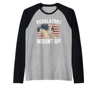 Regulators Mount Up Colonial Rider Patriotic American Raglan Baseball Tee