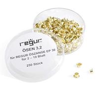 REGUR Eyelets 3.2 mm for EP 30 Punching and Eyelet Pliers, 250 Pieces for 2-10 Sheets for Contracts, Presenting, Crafting, Decorating