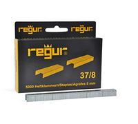 REGUR Type 37 fine wire staples galvanized - 5,000 pieces in length 37/8 mm - staples for attaching fabrics, leather, textiles as well as for crafting and decorating