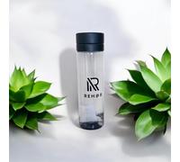 REH@B New Portable Gym Clear Drinking Cup Sports Water Bottle PC Travel Sports Items Transparent and Frosted Bottle Anti-falling Plastic Modern Unisex (Transparent, Black)