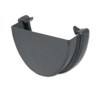 (REH1G 115mm End Cap EXT) in The Floplast (Grey) Hi-Cap Guttering Range Gutter:115mm DOWNPIPE: 68 or 80mm Select Individual Components as Required