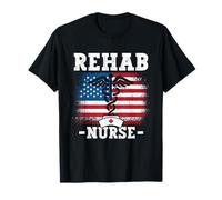 Rehab Crew American Flag Rehab Nurse T-Shirt