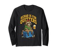 Rehab is for Quitters Grumpy Trash Panda Cooler Beer Long Sleeve T-Shirt