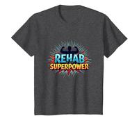 Rehab is My Superpower Motivational Recovery Strength T-Shirt, Kids, Dark Heather Grey, 2 Years