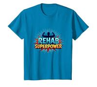 Rehab is My Superpower Motivational Recovery Strength T-Shirt, Kids, Sapphire, 4 Years