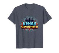 Rehab is My Superpower Motivational Recovery Strength T-Shirt, Men, Heather Blue, 6XL