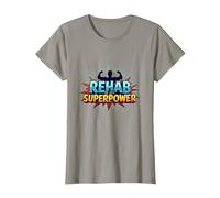 Rehab is My Superpower Motivational Recovery Strength T-Shirt, Women, Slate, M