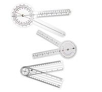 Rehabilitation Advantage 3 Piece Goniometer Set - 12” & 8” 360-Degree, 8” Spinal
