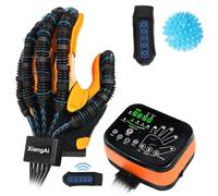 Rehabilitation Robot Gloves for Hand Hemiplegia Stroke Recovery, Adjustable Pressure & Training Speed with Soft Silicone Sleeve Hand Stroke Equipment, High-Pressure Air Pump, 4 Modes (LH, XL)