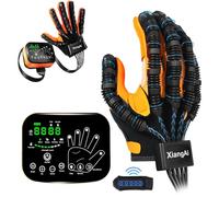 Rehabilitation Robot Gloves for Hand Hemiplegia Stroke Recovery, Adjustable Pressure & Training Speed with Soft Silicone Sleeve Hand Stroke Equipment, High-Pressure Air Pump, 4 Modes (RH, l)