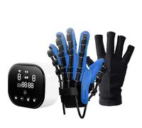 Rehabilitation Robot Gloves, Hemiplegia Finger Rehabilitation Trainer Robot Gloves - Rehabilitation Robot Gloves, Air Pressure Training Smart Glove Stroke Recovery(Blue-Left,Medium)