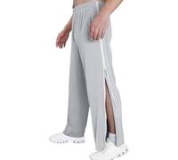 Rehabilitation Trousers For Men That Open On The Side, Long Baggy With Side Zip, Wide Leg, Quick-fix Trousers, Jogging Trousers (Color : Light gray, Size : XL)