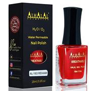 Reham Halal Gel Nail Polish - Water Permeable Red & White Nail Enamel - Vegan & Cruelty-Free AL-163