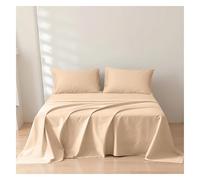 Rehan & Co Flat Sheets Double Beige 100% Egyptian Cotton 300 Thread Count Hotel Quality Bedding Plain Dyed Breathable Flat Bed Sheets (230cm x 255cm)