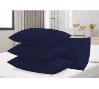 Rehan & Co Navy Blue Pillow Cases 4 Pack 200 Thread Count Egyptian Cotton Bedding Envelope Enclosure Hotel Quality Pillow Covers Breathable Housewife Pillowcases (50 X 75 Cm)