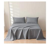 Rehan & Co Single Flat Sheet Grey 100% Egyptian Cotton 300 Thread Count Hotel Quality Bedding Plain Dyed Breathable Flat Bed Sheets (180 X 255cm)