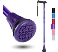 Rehand All Terrain Folding Walking Stick, Walking Sticks for Women & Men, Pivot Tip and Heavy Duty Mobility Aid, Adjustable Walking Stick for Elderly & Ladies (Purple)