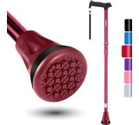 Rehand All Terrain Folding Walking Stick, Walking Sticks for Women & Men, Pivot Tip and Heavy Duty Mobility Aid, Adjustable Walking Stick for Elderly & Ladies (fascia pink)