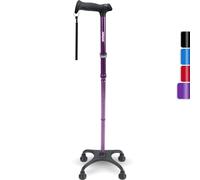 Rehand Quad Cane, Walking Cane with Ergonomic Handle Ever and Graceful 4-Pronged Base for Extra Stability, Adjustable Walking Sticks for Right or Left Handed Men & Women and Seniors [Purple]