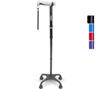 Rehand Quad Cane, Walking Cane with Ergonomic Handle Ever and Graceful 4-Pronged Base for Extra Stability, Adjustable Walking Sticks for Right or Left Handed Men & Women and Seniors (Black)