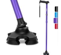 Rehand Walking Cane for Men Women - Foldable, Adjustable, Lightweight, Free Standing Swivel, Soft Handle, with Travel Bag, Walking Stick for Seniors and Adults