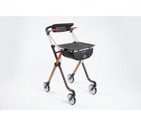 Rehasense Space I Pixel Indoor Rollator - Folding with Bag & Tray 3 Colours 4 Wheels (Toffee/Brown)
