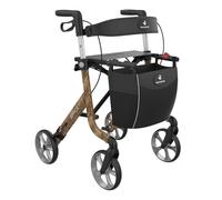 Rehasense Space LX Art Line Rollator, Medium Size, Lightweight Aluminium Frame, 5.7kg, with Shopping Bag (Cheetah)