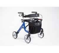 Rehasense Space LX Rollator - Electric Blue, Large - Seat Height 62cm | 3 Colours Options, 2 Seat Heights | Outdoor Walking Aid 4-wheeled Rollator Walker Bag, Seat & Backrest VAT Relief TPE Wheels