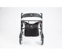 Rehasense Space LX Rollator with Bag, Seat & Backrest - 3 Colours Folding 4-Wheeled Outdoor Walker (Sober Grey, Medium - Seat Height 55cm)