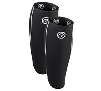 Rehband 5mm Neoprene Shin Calf Sleeve, Calf Compression Support Men & Women for Calf and Shin Promotes Blood Circulation, Ideal for strenght training, Colour:Black - 1 Pair, Size:Medium