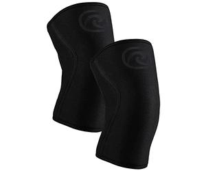 Rehband 7mm Power Max Knee Compression Sleeve for Strength Sports, Competition Grade, Neoprene Knee Sleeves for Bodybuilding & Heavy Powerlifting, Colour:Carbon/Black - 1 Pair, Size:Large