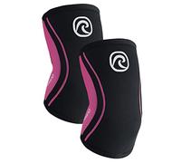 Rehband Elbow 5mm Compression Sleeve, Neoprene Elbow Sleeves for Weightlifting, Anatomical Design, Non-Slip & Close Fitting, Elbow Support Unisex, Colour:Black/Pink - 1 Pair, Size:X-Large
