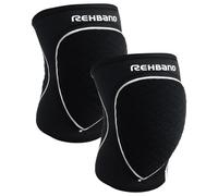 Rehband Knee Pads for Dodgeball, Volleyball & Indoor Sports, Neoprene Knee Sleeve Protector, Comfortable & Snug Fit, Shock-absorbing Sports Knee Pads Unisex, Colour:Black - 1 Pair, Size:XX-Large