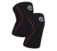 Rehband RX Knee Support for Strength Training & Fitness - 7mm Neoprene Knee Sleeve, Flexible & Non-Slip, Knee Sleeve for Men & Women, Colour:Black/Red - 1 Pair, Size:Large