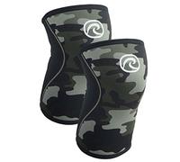Rehband RX Knee Support for Strength Training & Fitness - 7mm Neoprene Knee Sleeve, Flexible & Non-Slip, Knee Sleeve for Men & Women, Colour:Camo - 1 Pair, Size:Large